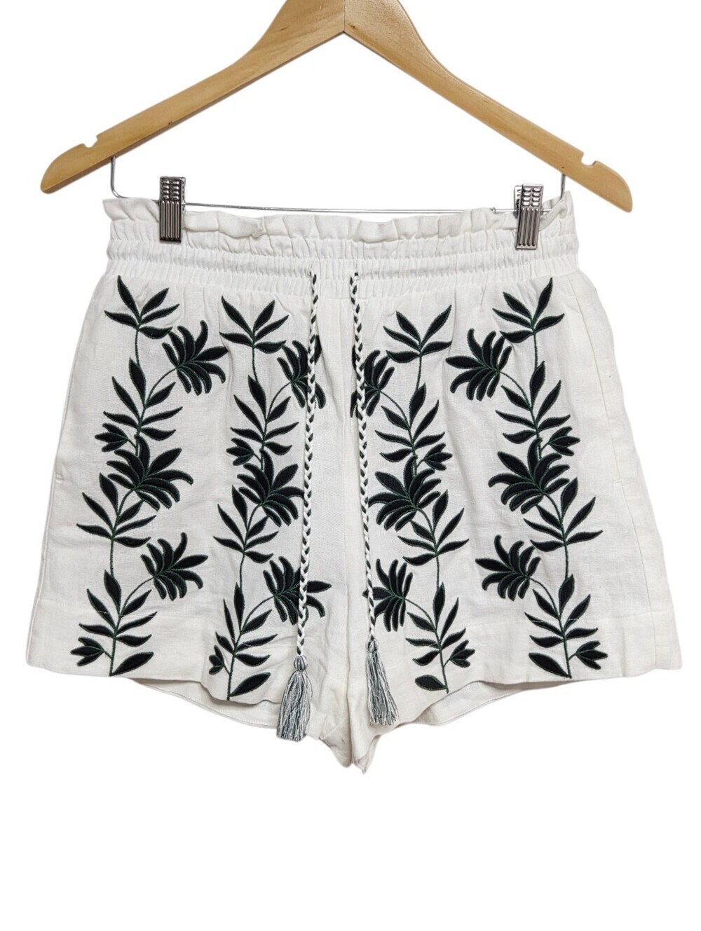 House of Harlow 1960 Linen Embroidered Boho Shorts Small - Picture 2 of 6